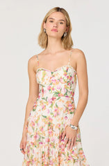 Inixyf Lianna Floral Scalloped Trim Tiered Maxi Dress