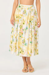 Inixyf Kaleigh Paradise Print Gathered Midi Skirt