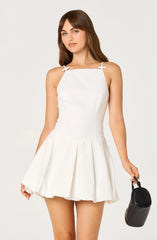 Inixyf Tionna Bow-Detail Apron Neck Bubble Mini Dress