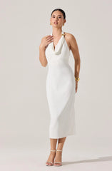 Lbruh Alanna Halter Cowl Neck Midi Dress