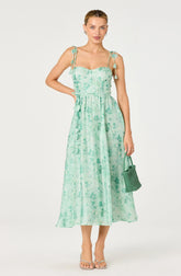 Inixyf Halcyon Floral 3D Flower Appliqué Midi Dress