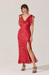Lbruh Allexina Satin Cowl Neck Midi Dress