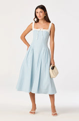 Inixyf Hazel Striped Drop-Waist Midi Dress