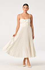 Lbruh Ascella Sweetheart Pleated Midi Dress