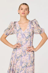 Lbruh Jessenia Floral Puff Sleeve Midi Dress