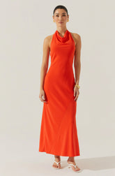 Lbruh Dalisay Cowl Neck Halter Dress