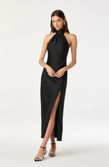 Lbruh Jasmin Satin Halter Maxi Dress
