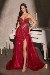 Justice Gown - Strapless Beaded Dress With Overskirt