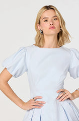 Lbruh Kattie Puff Sleeve Bubble Hem Mini Dress