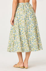 Inixyf Wylda Floral Gathered A-Line Midi Skirt