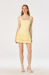 Inixyf Jadah Layered Pleated Mini Dress