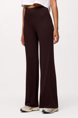 Slinky Rib Streamline Pant | Espresso
