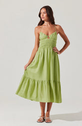 Lbruh Eleni Linen-Blend Midi Dress