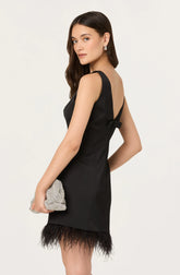 Lbruh Alisanne Feather Trim Mini Dress