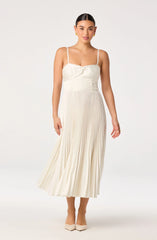 Lbruh Ascella Sweetheart Pleated Midi Dress