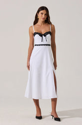 Lbruh Contrast Lace Bustier Midi Dress