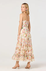 Inixyf Lianna Floral Scalloped Trim Tiered Maxi Dress