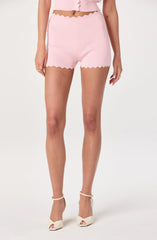 Inixyf Scalloped Trim Sweater Shorts