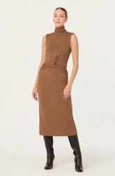 Lbruh Riana Turtleneck Twist Front Maxi Dress