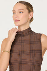 Lbruh Leigha Mock-Neck Plaid Midi Dress