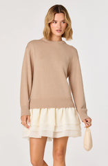 Inixyf Kalyn Sweater Mixed Media Mini Dress