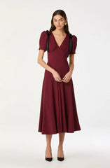 Lbruh Ciela Bow Puff Sleeve Midi Dress