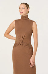 Lbruh Riana Turtleneck Twist Front Maxi Dress