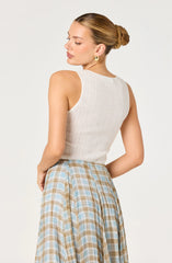 Inixyf Alyse Pointelle Knit Sleeveless Top