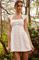 Inixyf Averi Polka Dot Cap Sleeve Mini Dress