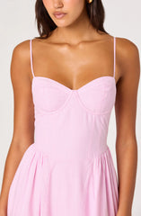 Inixyf Bellamy Striped Sweetheart A-Line Midi Dress