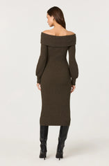 Lbruh Tilde Off Shoulder Midi Sweater Dress