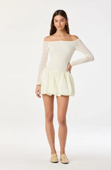 Lbruh Off Shoulder Mixed Media Dress