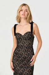 Lbruh Donne Floral Lace Midi Dress