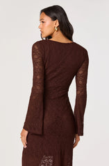 Lbruh Long Sleeve Lace Maxi Dress