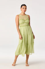 Inixyf Adrianne Tiered Organza Midi Dress