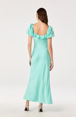 Inixyf Bethrose 3D Rose Satin Maxi Dress