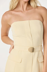 Lbruh Strapless Contrast Belted Dress
