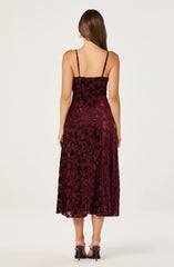 Lbruh Velvet Floral Burnout Bustier Midi Dress