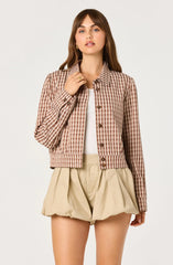 Inixyf Jesse Plaid Cropped Jacket