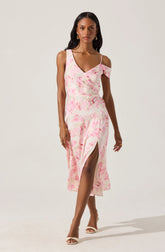 Lbruh Asymmetric Shoulder Strap Midi Dress