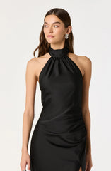 Lbruh Jasmin Satin Halter Maxi Dress