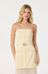 Lbruh Strapless Contrast Belted Dress