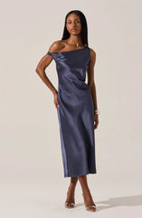 Lbruh Elain Satin Off Shoulder Midi Dress