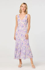 Lbruh Symone Floral Godet Midi Dress