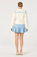 Inixyf Briley Terry Knit Denim Trim Cardigan