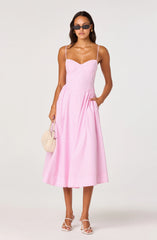 Inixyf Bellamy Striped Sweetheart A-Line Midi Dress