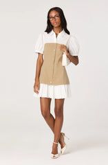 Inixyf Joseline Mixed Media Faux Layered Mini Dress