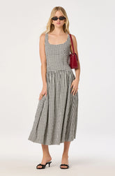Lbruh Cara Gingham Sleeveless Midi Dress