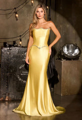 Viktoria Gown - Strapless Satin Fitted Evening Dress