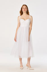 Inixyf Karyme Polka Dot Tulle Midi Dress